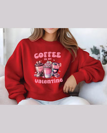 Valentine Sweatshirt, Coffee Lover Crew Neck Soft Cotton Casual Wear — view 4
