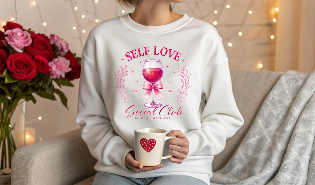 Self Love Sweatshirt, Premium Quality Social Club Cozy Pullover Top — view 2