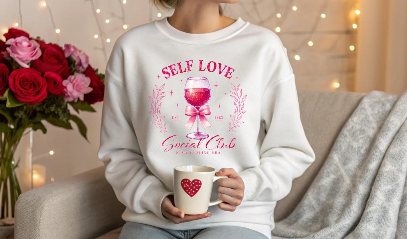 Self Love Sweatshirt, Premium Quality Social Club Cozy Pullover Top — view 2