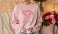 Valentine Sweatshirt, Galentine Girls Club Cozy Cotton Pullover Hoodie — view 2