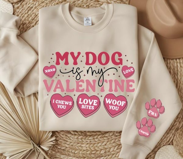 Dog Love Sweatshirt, Cute Pet Lover Apparel, Soft Cotton Casual Hoodie — view 2