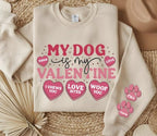 Dog Love Sweatshirt, Cute Pet Lover Apparel, Soft Cotton Casual Hoodie — view 2