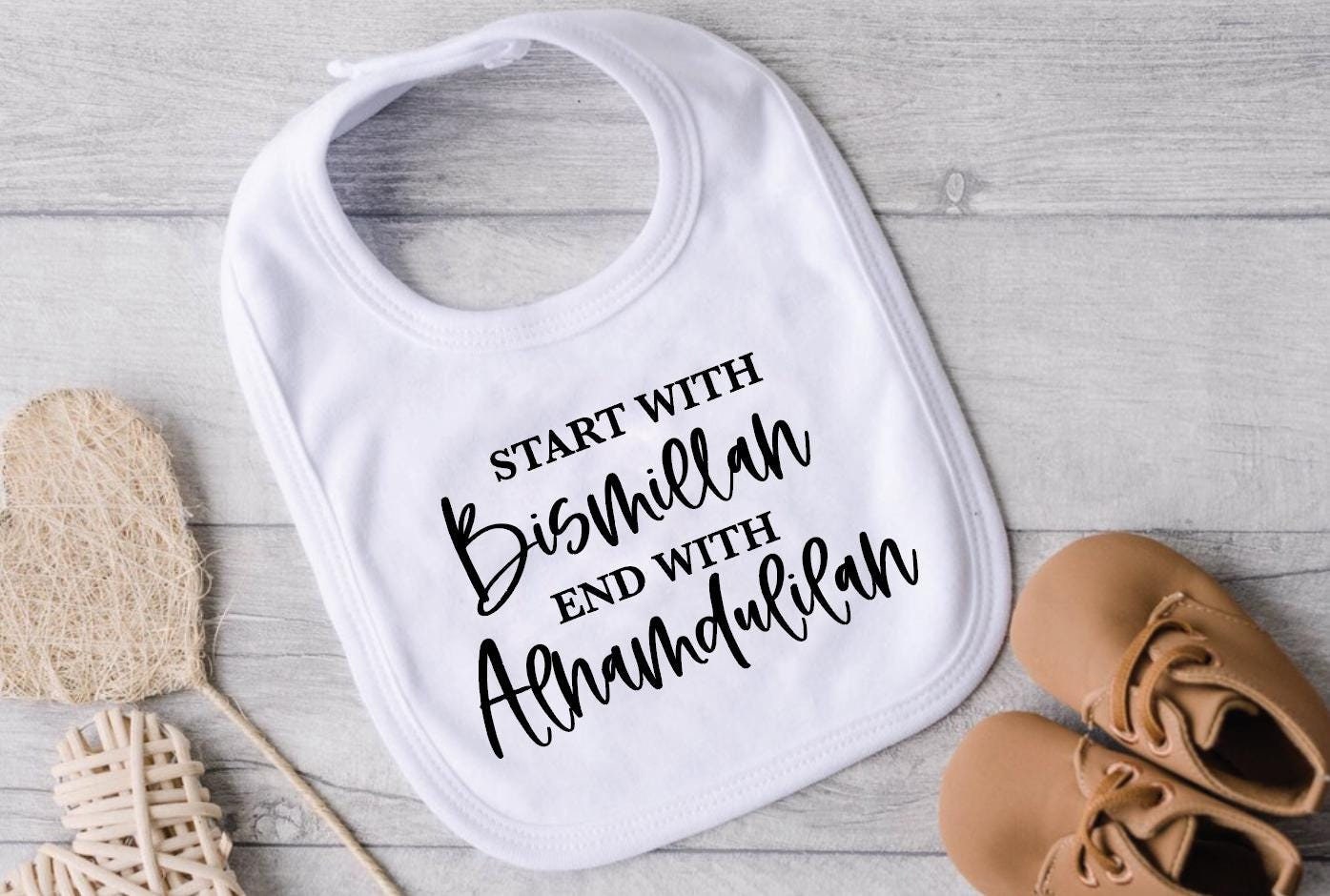 Bismillah Alhamdulillah Baby Bib: Islamic Muslim Gift