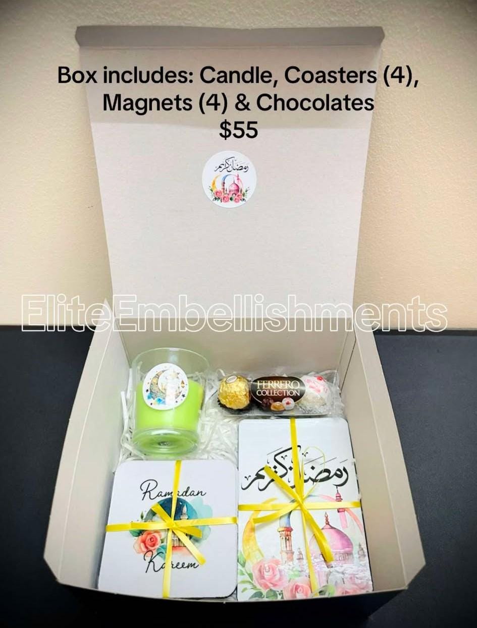 Ramadan Mubarak Gift Box, Mug, Islamic Gift Box, Coasters, Magnet, Candle, Keychain, Coasters, Muslim Gift, Islamic Gift, Ramadan Gift