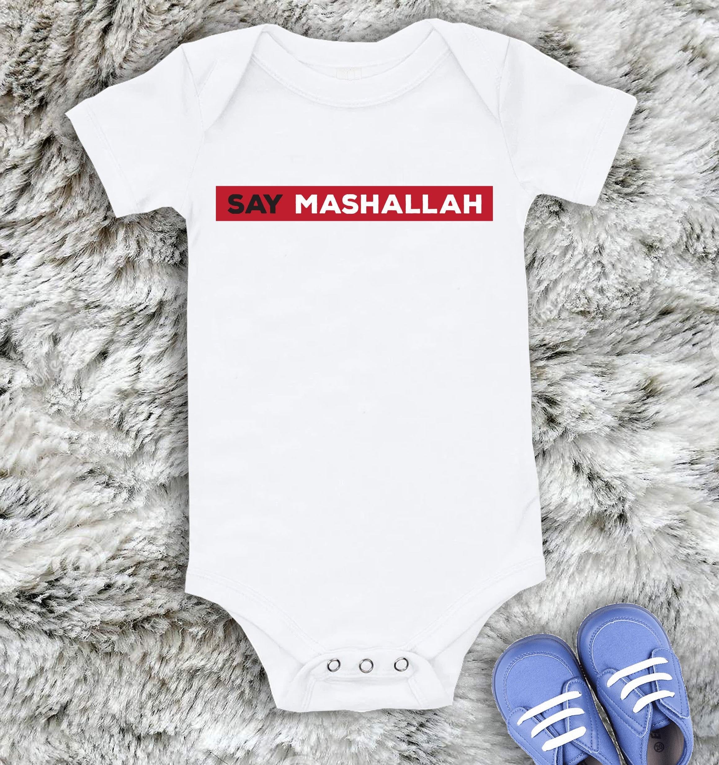 Baby Onesie: Say Mashallah Design - Soft Cotton Bodysuit