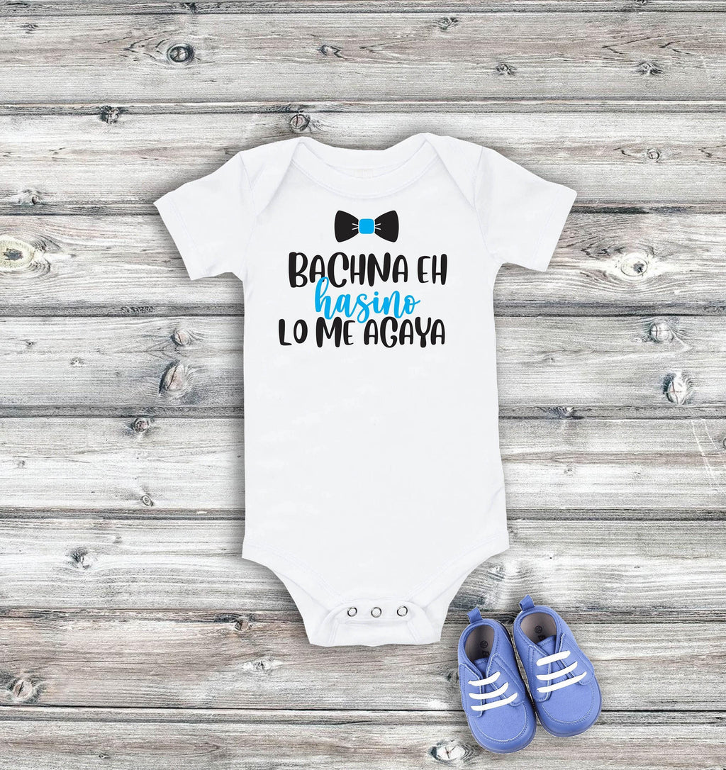 Desi Baby Onesie Bachna Ae Hasino - White Cotton Short Sleeve