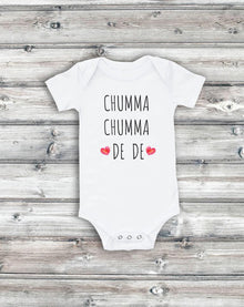 Hindi Baby Bodysuit: Funny Bollywood Quote (Short Sleeve White)
