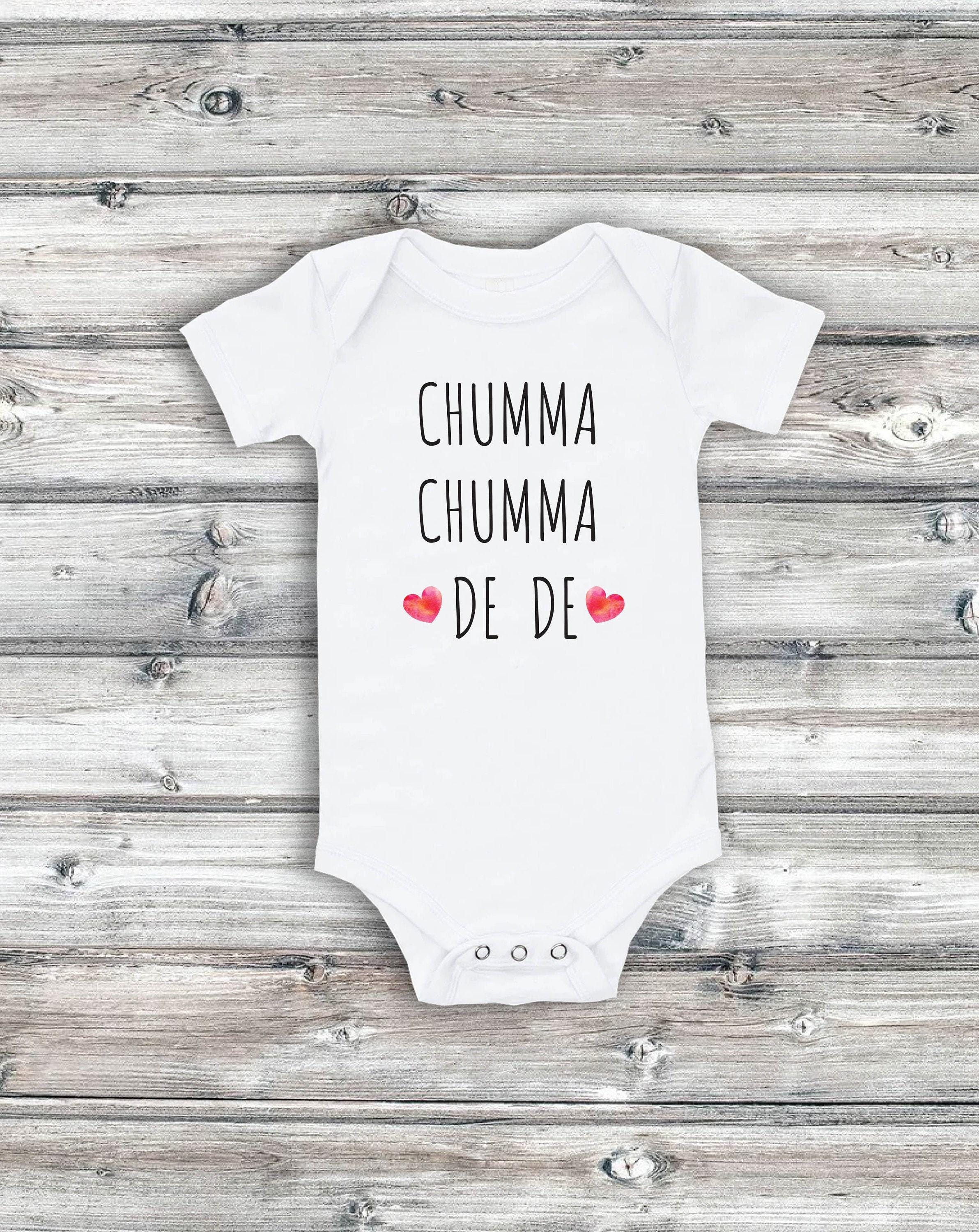 Hindi Baby Bodysuit: Funny Bollywood Quote (Short Sleeve White)