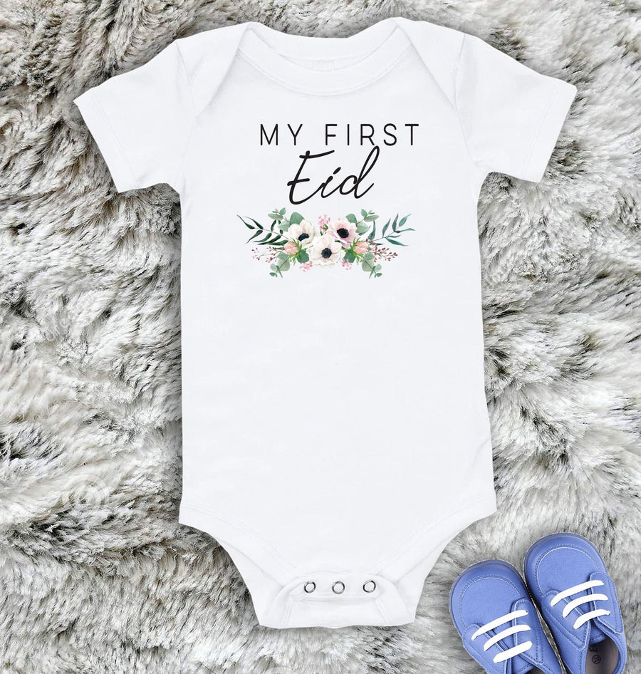 Baby Onesie® | My first Eid Onesie | Muslim Baby bodysuit | Baby Gift | Cute Islamic Baby Onesie®