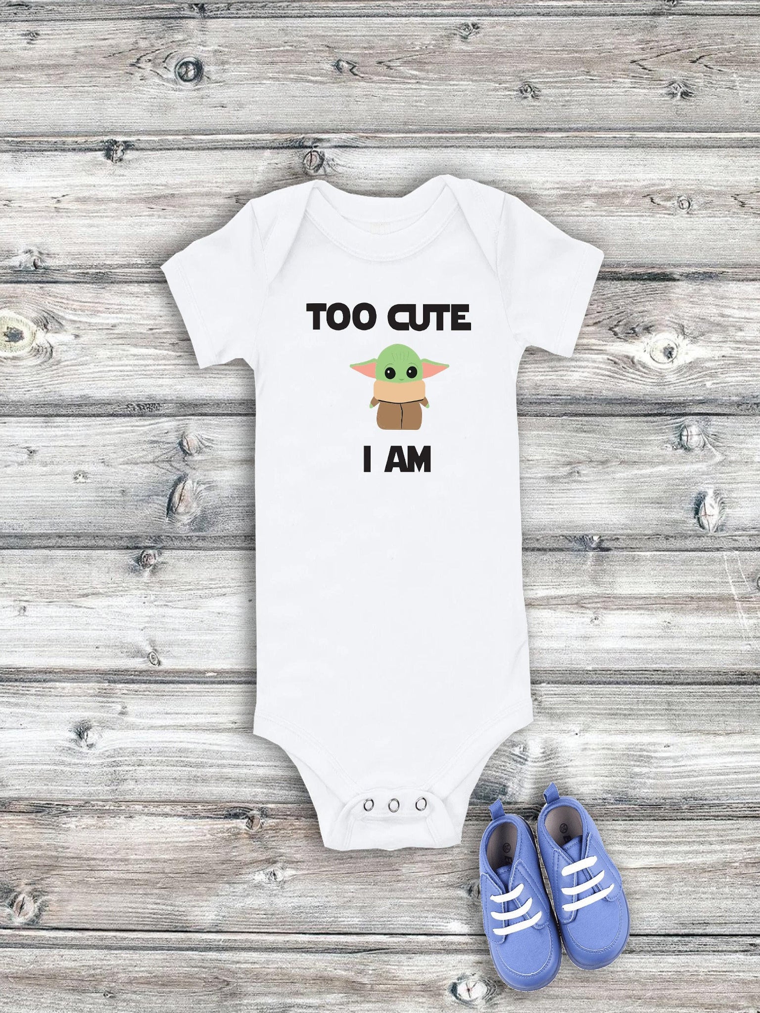 Star Wars Baby Onesie, Baby Yoda, Too Cute I Am (Newborn-18 Months)