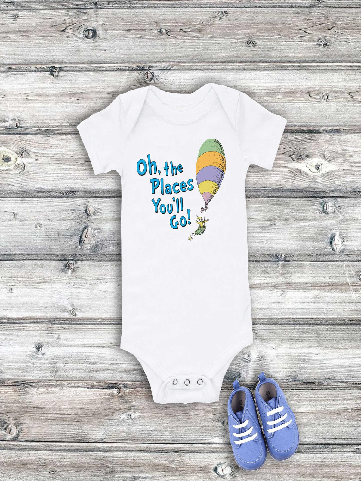 Dr Seuss Baby Onesie: Oh the Places You'll Go Design