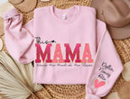 Mama Sweatshirt, Custom Kids Names Personalized Family Shirt Cozy Cotton Pullover — view 2