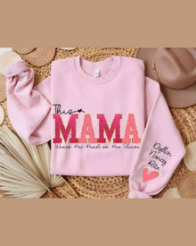 Mama Sweatshirt, Custom Kids Names Personalized Family Shirt Cozy Cotton Pullover — view 2