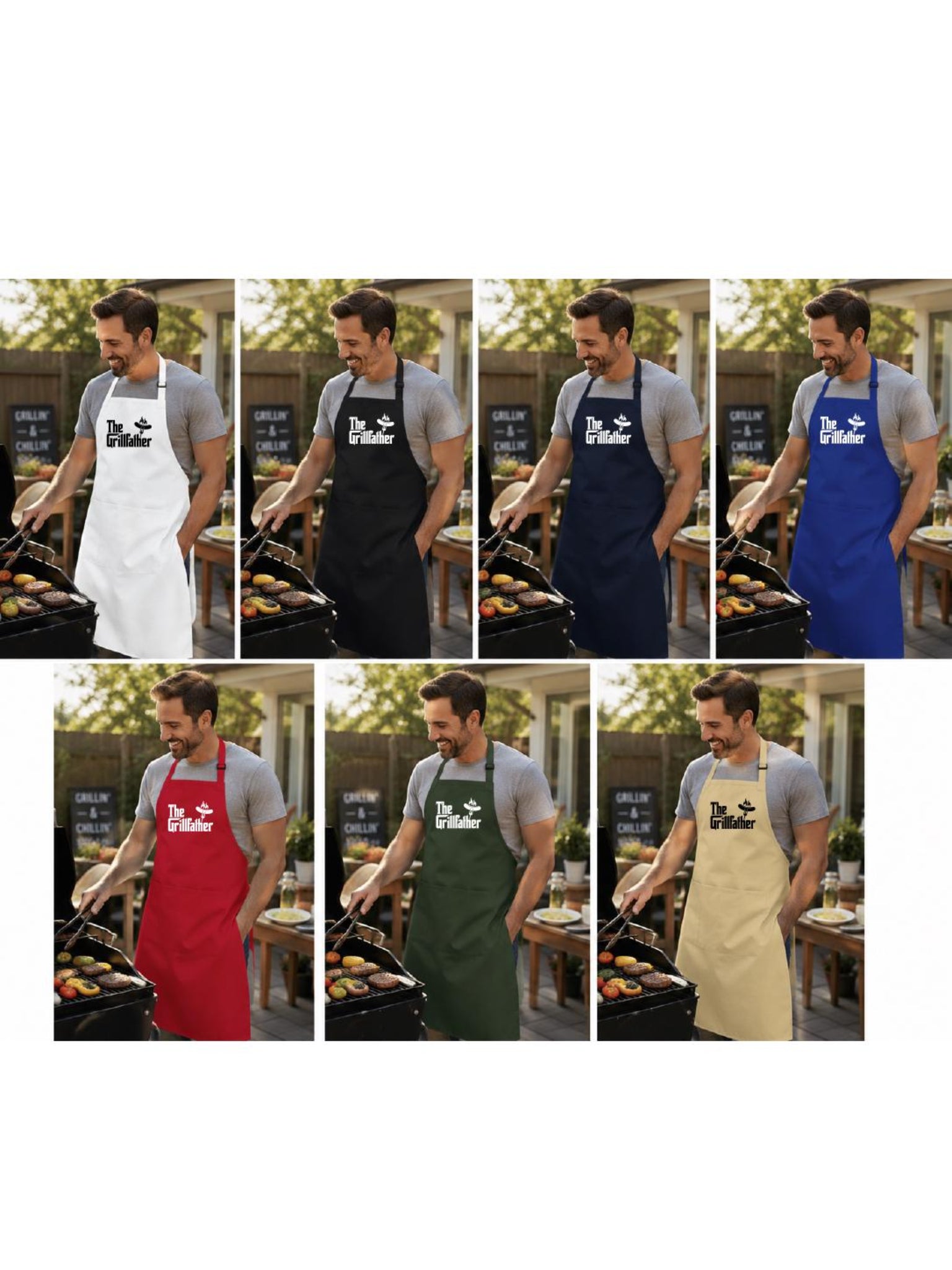 The Grillfather Apron, Funny BBQ Apron for Dad, Father’s Day Grill Gift — view 5