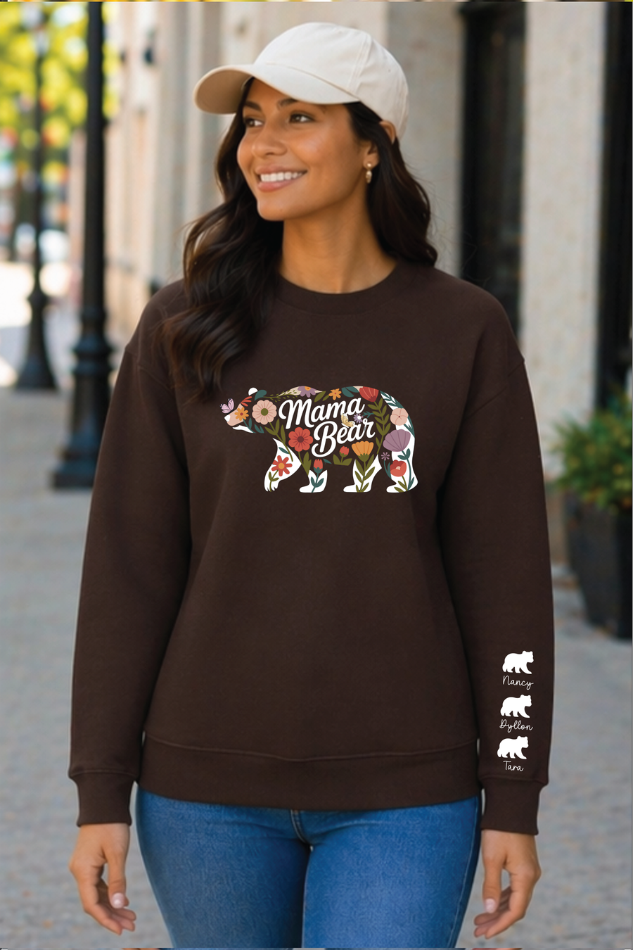 Personalized Mama Bear Sweatshirt with Kids Names — view 7