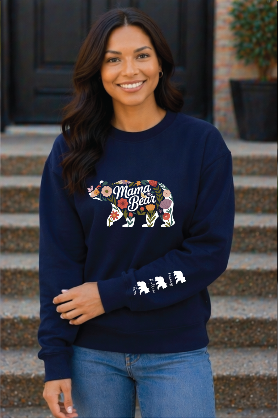 Personalized Mama Bear Sweatshirt with Kids Names — view 8
