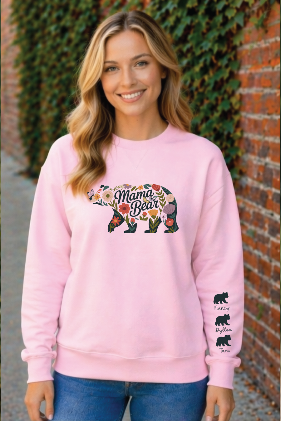Personalized Mama Bear Sweatshirt with Kids Names — view 6
