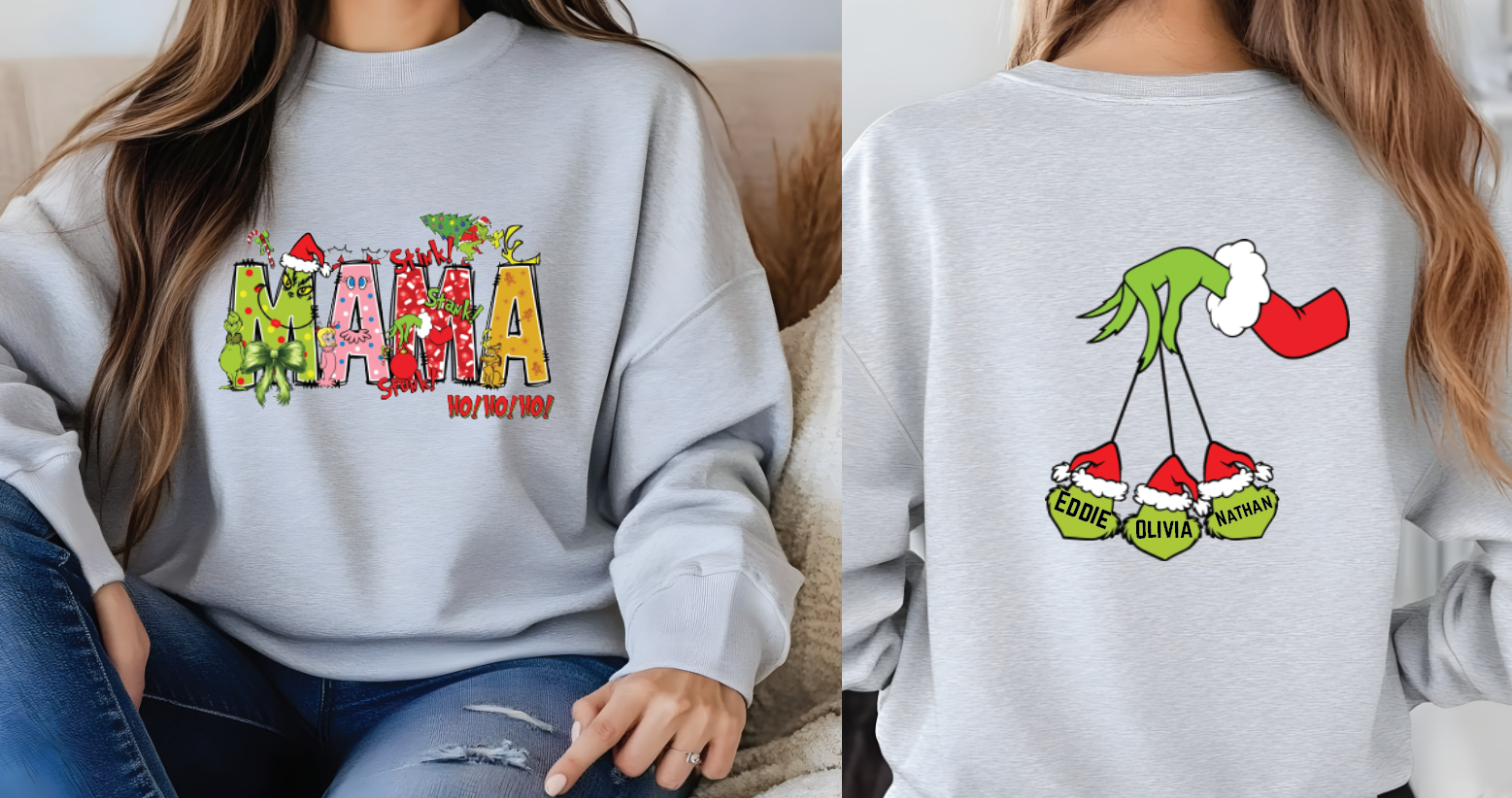 Custom Holiday Sweatshirt, Personalized Hoodie With Custom Name Shirt, Cozy Durable Fabric — view 3