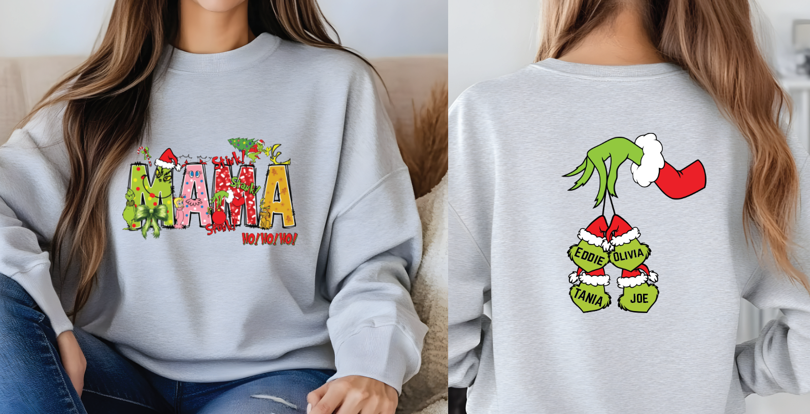 Custom Holiday Sweatshirt, Personalized Hoodie With Custom Name Shirt, Cozy Durable Fabric — view 4