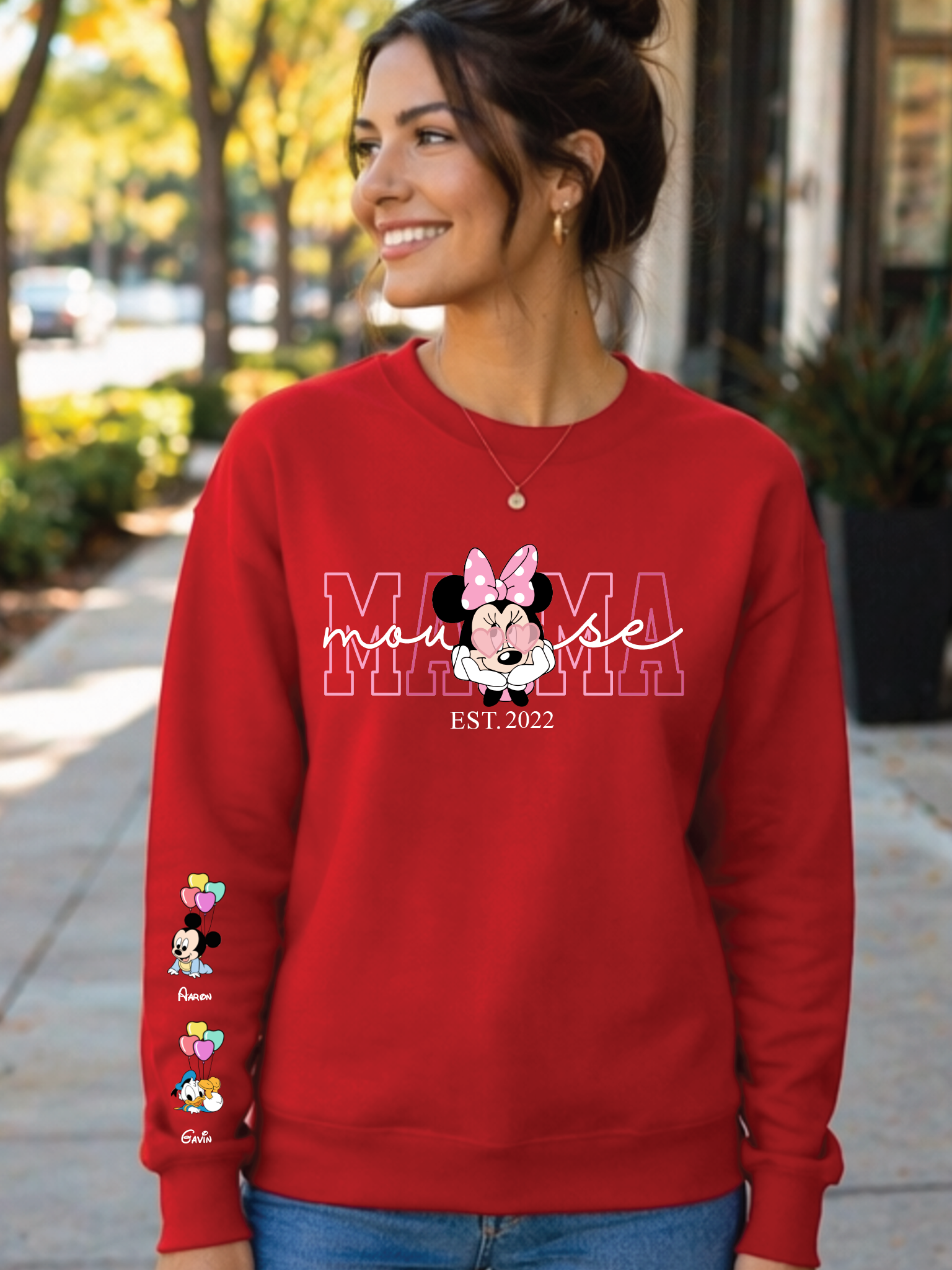 Personalized Mouse Mama with Kids Names on Sleeve, Mother’s Day Gift — view 9