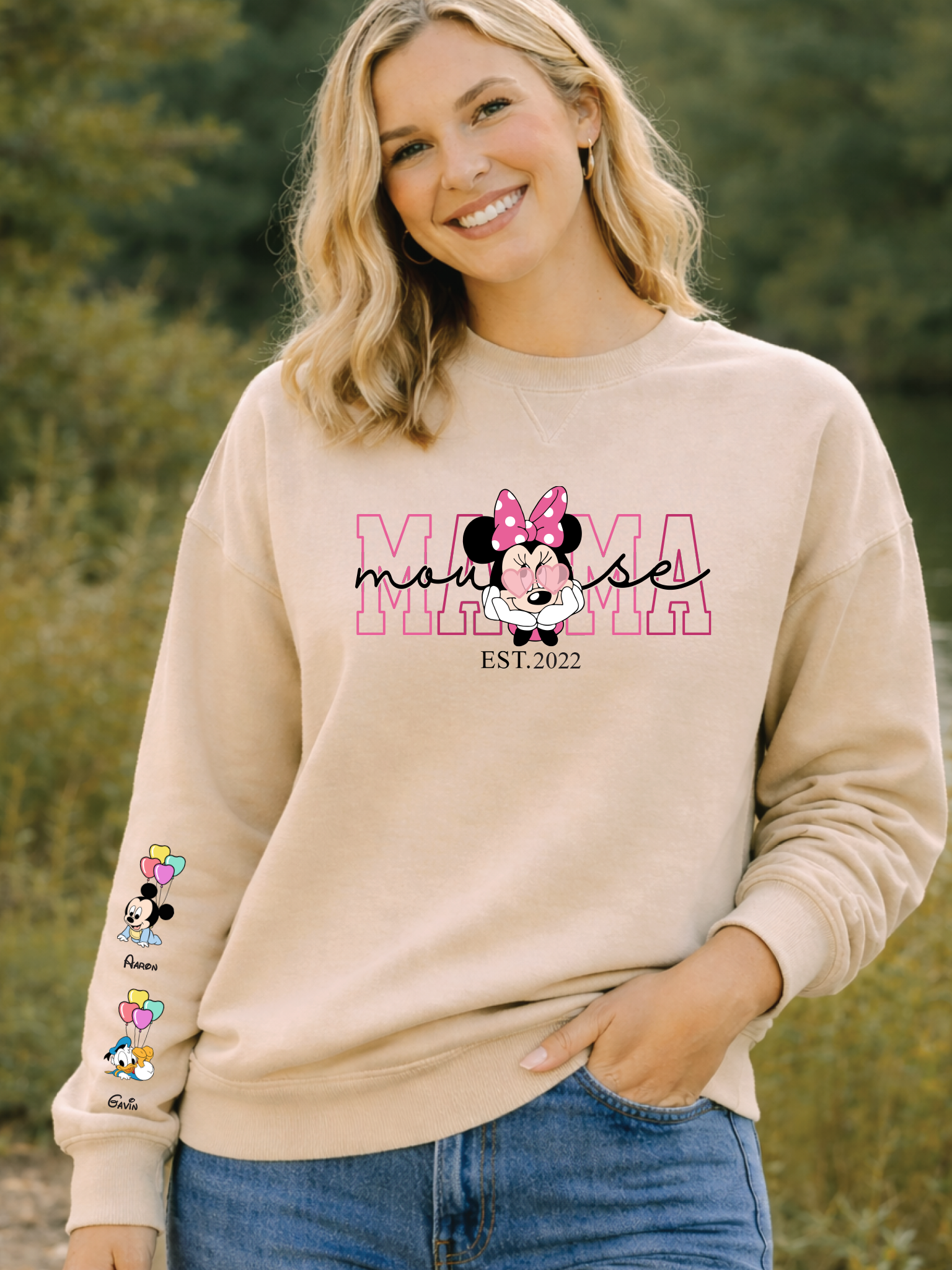 Personalized Mouse Mama with Kids Names on Sleeve, Mother’s Day Gift — view 5