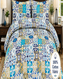 Cotton Bedding Set, Mediterranean Mosaic Bed Sheets, Soft, Breathable & Fade-Resistant — view 2