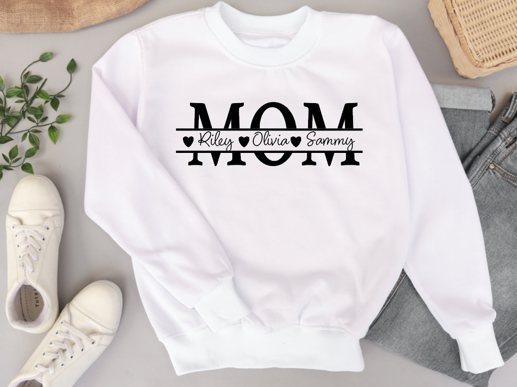 Personalized Mom Hoodie, Custom Name Sweatshirt, Mother's Day Shirt Gift