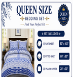 Cotton Bedding Set, Lavender Bloom Floral Soft Breathable Bed Linens — view 3