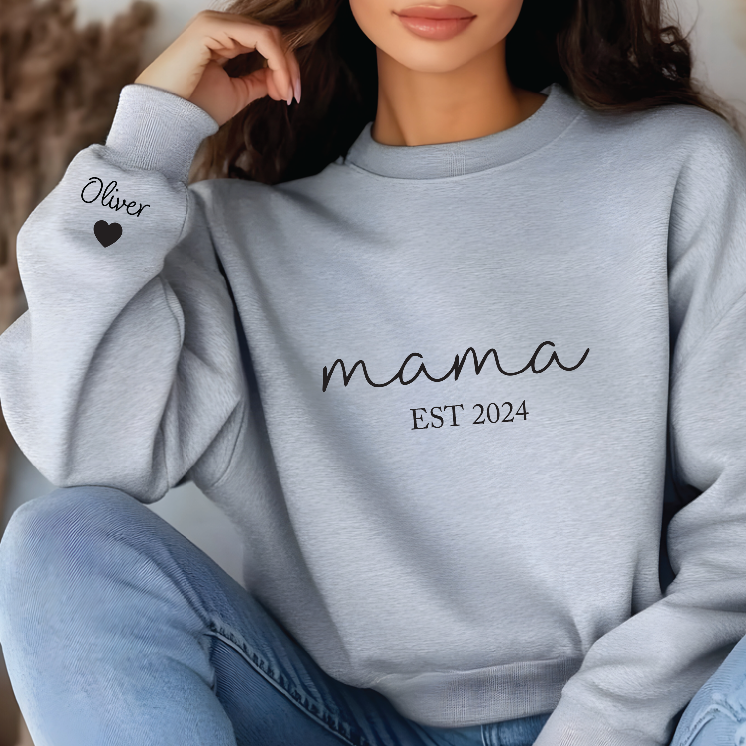 Custom Name Sweatshirt, Personalized Hoodie With Name Sleeve Gift, Cozy Unisex Fit — view 4
