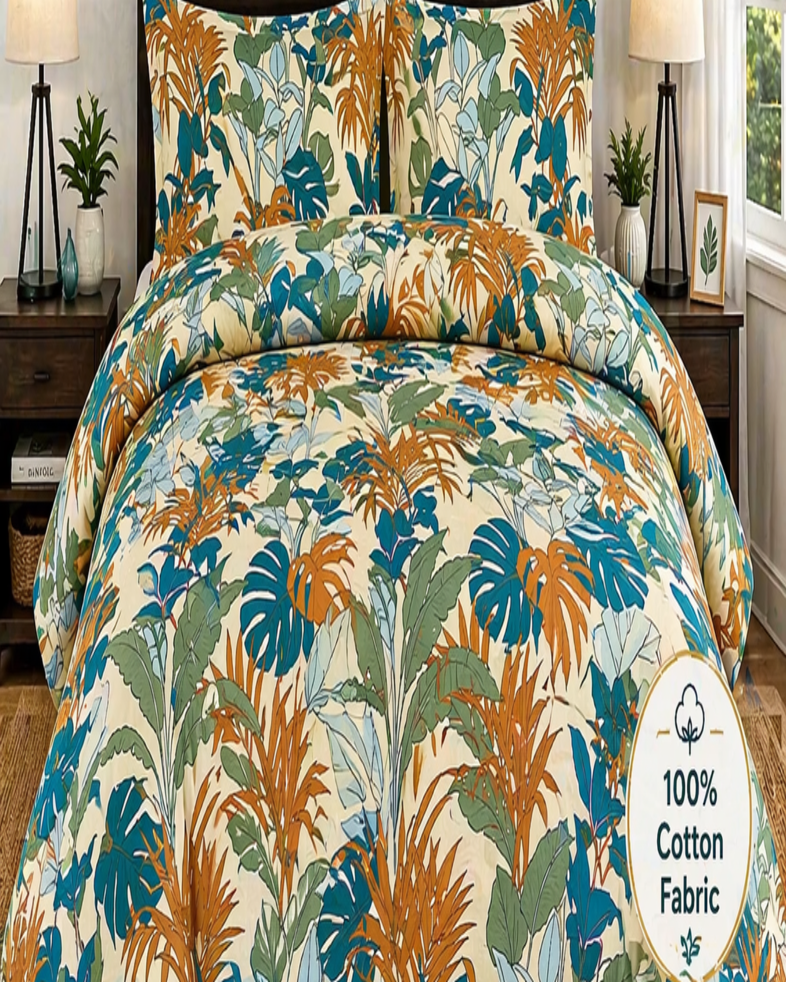 Cotton Bedding Set, Lavender Bloom Floral Botanical Bed Sheets, Soft, Breathable — view 2